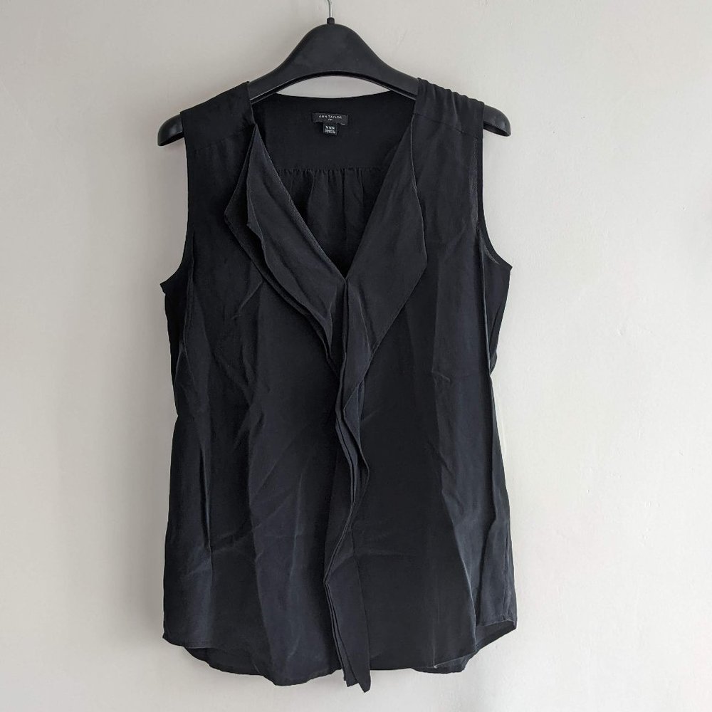 Ann Taylor | Black Sleeveless Silk Top Size XXS
